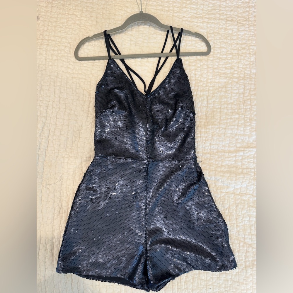 Adelyn Rae Navy Sequin Chemise